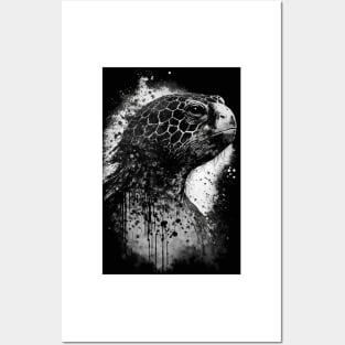 Inky Turtle Portrait Posters and Art